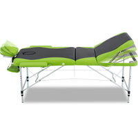 Thumbnail for Zenses 3 Fold Portable Aluminium Massage Table - Green & Black