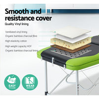 Thumbnail for Zenses 3 Fold Portable Aluminium Massage Table - Green & Black