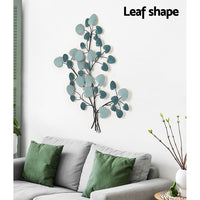 Thumbnail for Artiss Metal Wall Art Hanging Sculpture Home Decor Leaf Tree of Life Blue