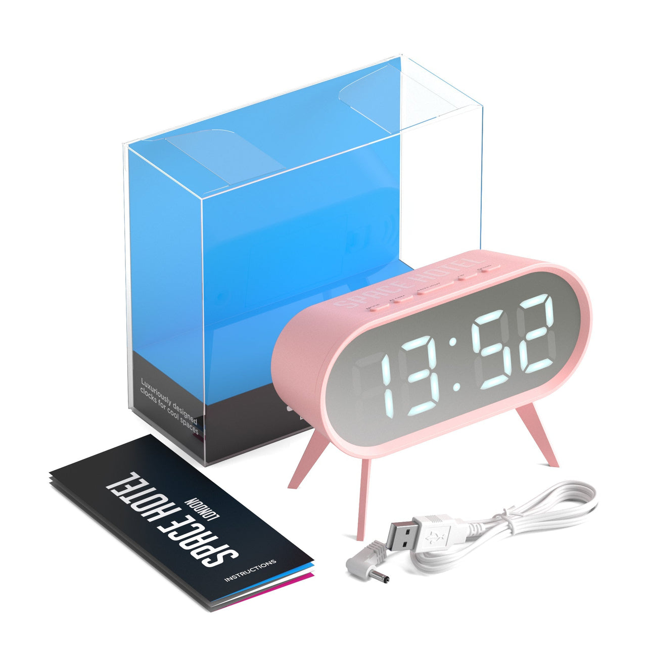 Newgate Space Hotel Cyborg Led Alarm Clock Pink-4