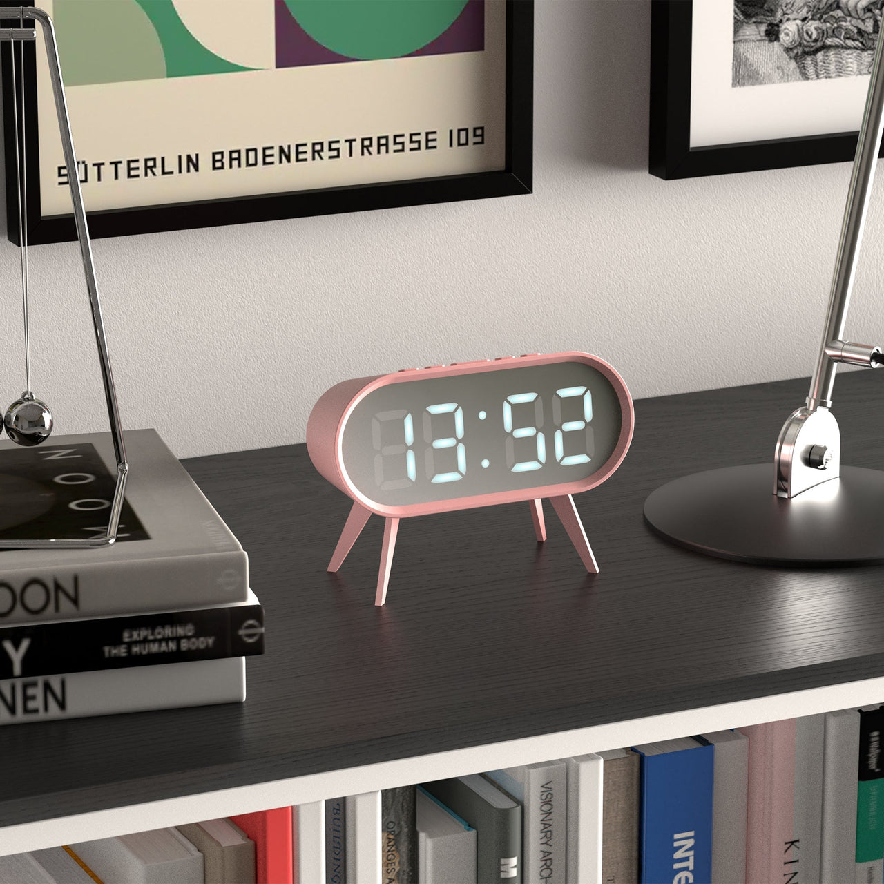 Newgate Space Hotel Cyborg Led Alarm Clock Pink-6