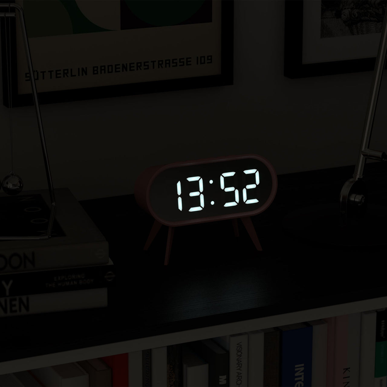 Newgate Space Hotel Cyborg Led Alarm Clock Pink-7