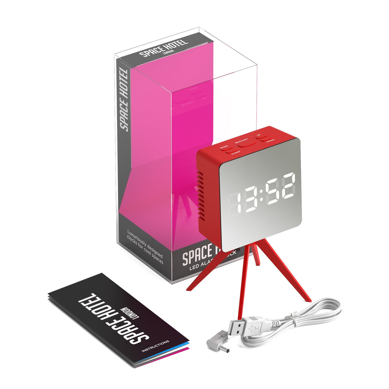 Newgate Space Hotel Droid Led Alarm Clock Red-4