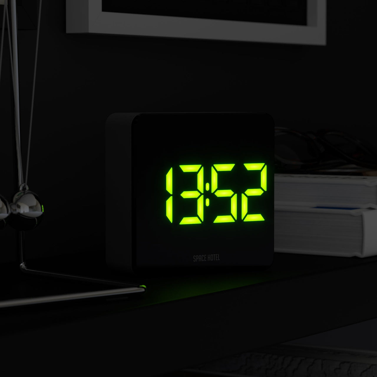 Newgate Space Hotel Orbatron Alarm Clock Black Case - Black Lens - Green Led-6