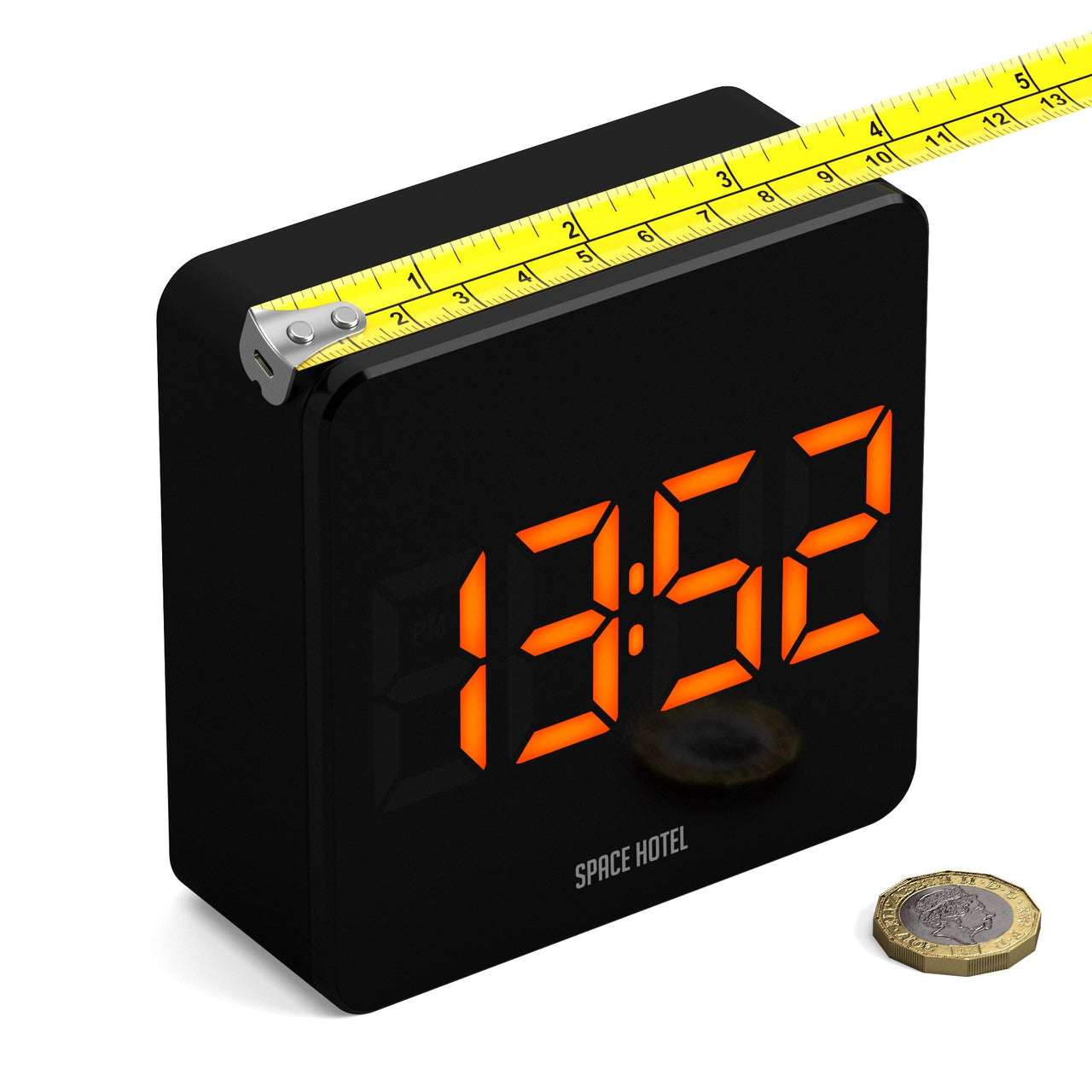 Newgate Space Hotel Orbatron Alarm Clock Black Case - Black Lens - Orange Led-2