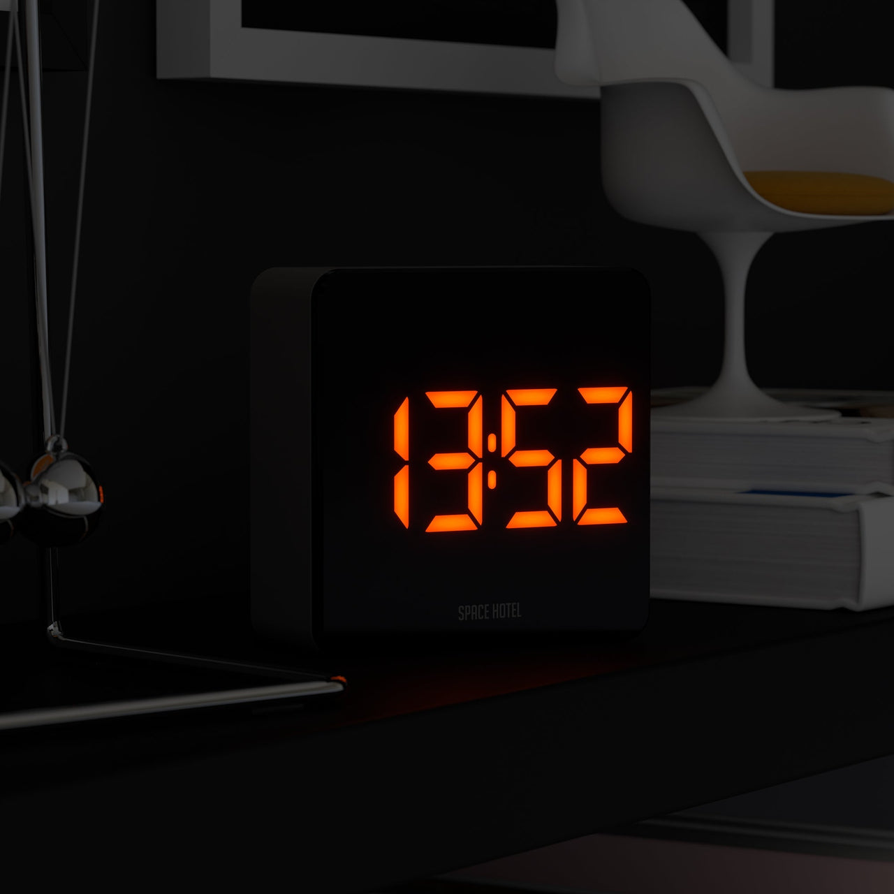 Newgate Space Hotel Orbatron Alarm Clock Black Case - Black Lens - Orange Led-8