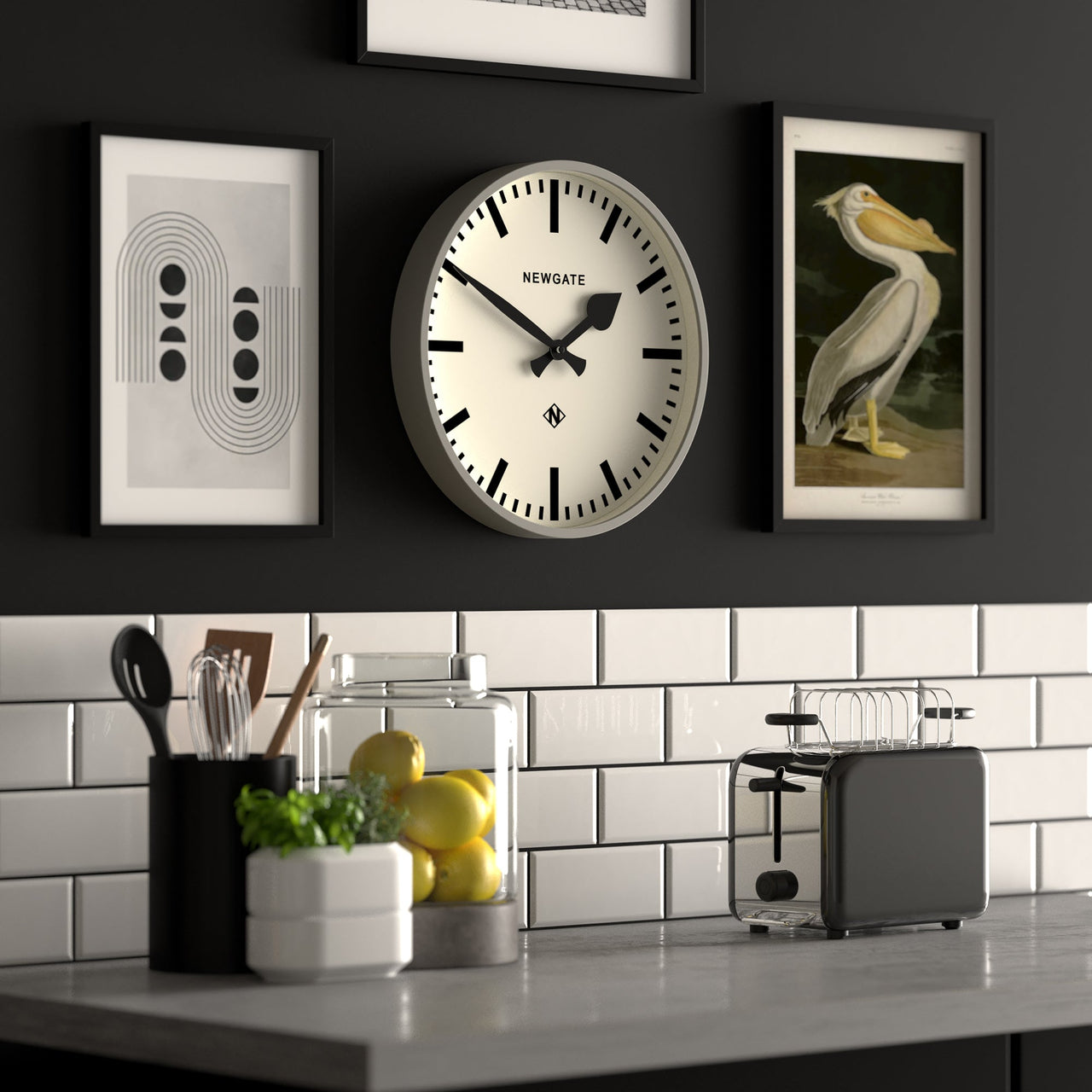 Newgate Railway Clock Grey-3