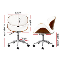 Thumbnail for Artiss Leather Office Chair White