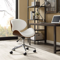 Thumbnail for Artiss Leather Office Chair White