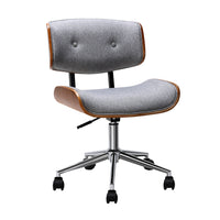 Thumbnail for Artiss Wooden Fabric Office Chair Grey