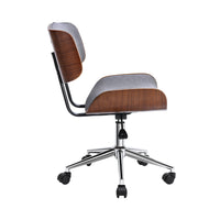 Thumbnail for Artiss Wooden Fabric Office Chair Grey