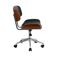 Thumbnail for Artiss Wooden Office Chair Black Leather