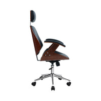 Thumbnail for Artiss Wooden Office Chair Computer Gaming Chairs Executive Leather Black