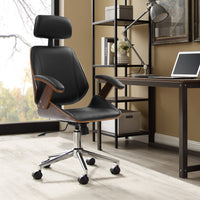 Thumbnail for Artiss Wooden Office Chair Computer Gaming Chairs Executive Leather Black