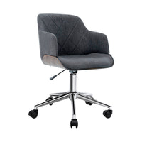 Thumbnail for Artiss Wooden Office Chair Computer Gaming Chairs Executive Fabric Grey