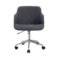 Thumbnail for Artiss Wooden Office Chair Computer Gaming Chairs Executive Fabric Grey