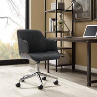 Thumbnail for Artiss Wooden Office Chair Computer Gaming Chairs Executive Fabric Grey