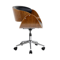 Thumbnail for Artiss Office Chair Wooden and Leather Black