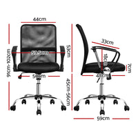 Thumbnail for Artiss Office Chair Gaming Chair Computer Mesh Chairs Executive Mid Back Black