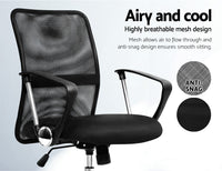 Thumbnail for Artiss Office Chair Gaming Chair Computer Mesh Chairs Executive Mid Back Black