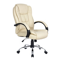 Thumbnail for Artiss Office Chair Gaming Computer Chairs Executive PU Leather Seat Beige