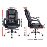 Thumbnail for Artiss Office Chair Gaming Computer Chairs Executive PU Leather Seating Black