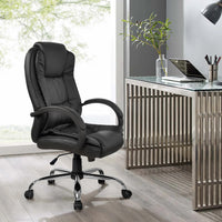 Thumbnail for Artiss Office Chair Gaming Computer Chairs Executive PU Leather Seating Black