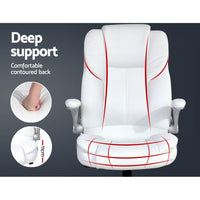 Thumbnail for Artiss Kea Executive Office Chair Leather White