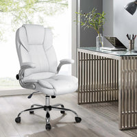 Thumbnail for Artiss Kea Executive Office Chair Leather White