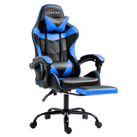 Thumbnail for Artiss Gaming Office Chair Recliner Footrest Blue