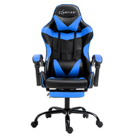 Thumbnail for Artiss Gaming Office Chair Recliner Footrest Blue