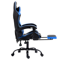 Thumbnail for Artiss Gaming Office Chair Recliner Footrest Blue