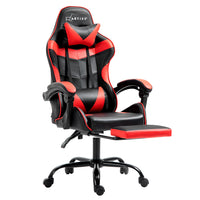 Thumbnail for Artiss Gaming Office Chair Recliner Footrest Red