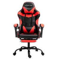 Thumbnail for Artiss Gaming Office Chair Recliner Footrest Red