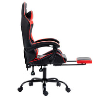 Thumbnail for Artiss Gaming Office Chair Recliner Footrest Red