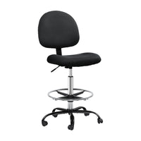 Thumbnail for Artiss Office Chair Veer Drafting Stool Fabric Chairs Black