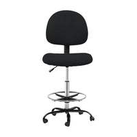 Thumbnail for Artiss Office Chair Veer Drafting Stool Fabric Chairs Black