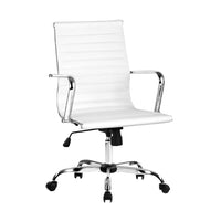 Thumbnail for Artiss Gaming Office Chair Computer Desk Chairs Home Work Study White Mid Back