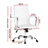 Thumbnail for Artiss Gaming Office Chair Computer Desk Chairs Home Work Study White Mid Back