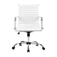 Thumbnail for Artiss Gaming Office Chair Computer Desk Chairs Home Work Study White Mid Back