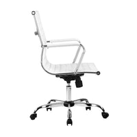 Thumbnail for Artiss Gaming Office Chair Computer Desk Chairs Home Work Study White Mid Back