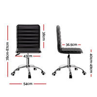 Thumbnail for Artiss Office Chair Computer Desk Gaming Chairs PU Leather Low Back Black