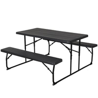 Thumbnail for Gardeon 3 PCS Outdoor Dining Set Picnic Patio Bench Set Camp Folding Table HDPE