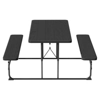 Thumbnail for Gardeon 3 PCS Outdoor Dining Set Picnic Patio Bench Set Camp Folding Table HDPE