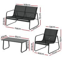 Thumbnail for Gardeon Outdoor Lounge Setting Garden Patio Furniture Textilene Sofa Table Chair