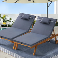 Thumbnail for Gardeon Sun Lounger Wicker Lounge Day Bed Wheel Patio Outdoor Setting Furniture