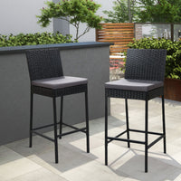 Thumbnail for Gardeon Set of 2 Outdoor Bar Stools Dining Chairs Wicker Furniture