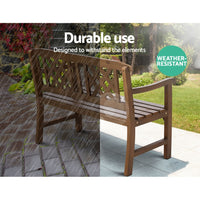 Thumbnail for Gardeon Wooden Garden Bench 2 Seat Patio Furniture Timber Outdoor Lounge Chair Natural