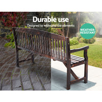 Thumbnail for Gardeon Wooden Garden Bench Chair Natural Outdoor Furniture Décor Patio Deck 3 Seater