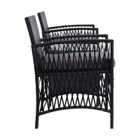 Thumbnail for Gardeon Patio Furniture Outdoor Bistro Set Dining Chairs Setting 3 Piece Wicker